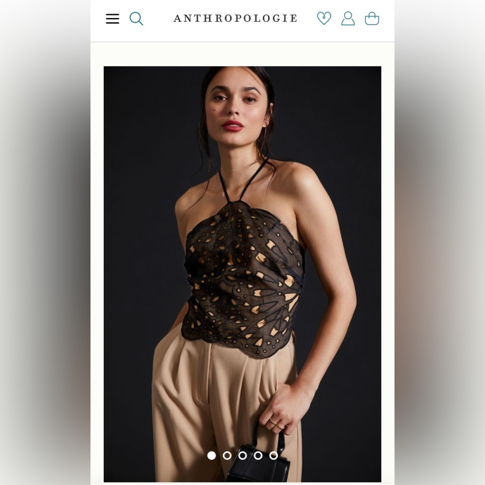 Anthropologie Butterfly Halter Top. NWT.